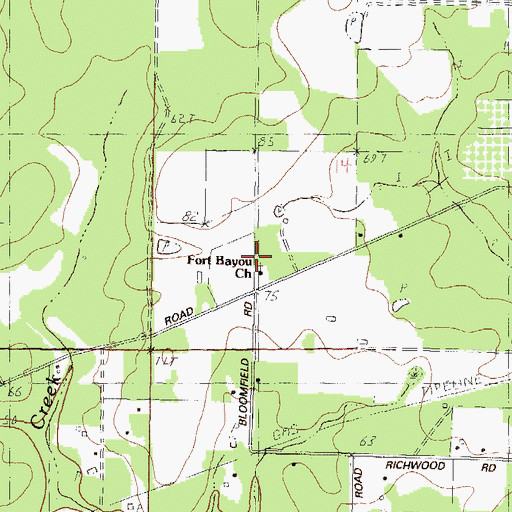 Topographic Map of Fort Bayou Church, MS