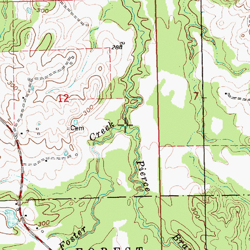 Topographic Map of Foster Creek, MS