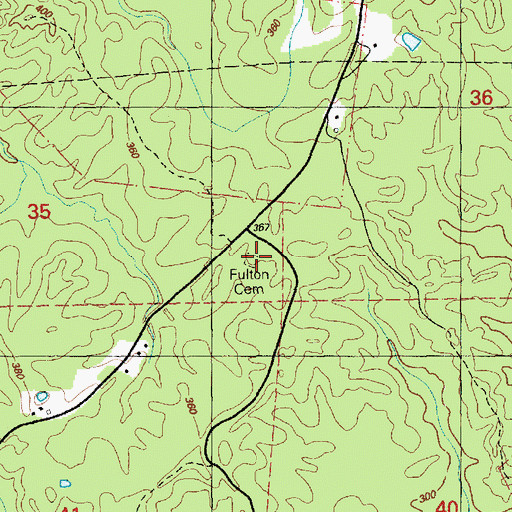 Topographic Map of Fulton Cemetery, MS