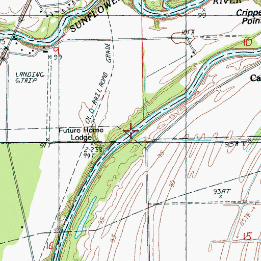 Topographic Map of Future Home Lodge, MS
