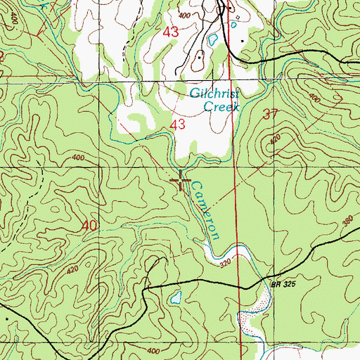 Topographic Map of Gilchrist Creek, MS