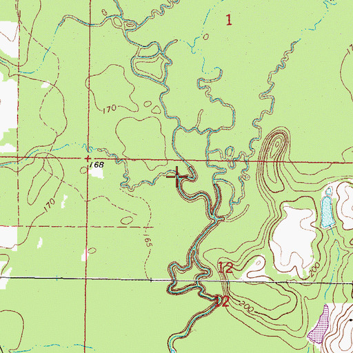 Topographic Map of Glade Creek, MS