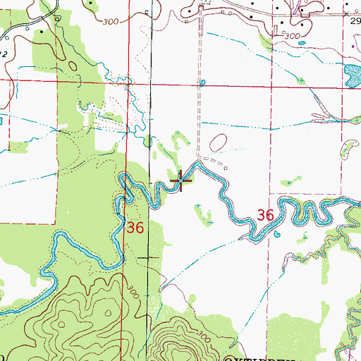 Topographic Map of Golden Horn Creek, MS
