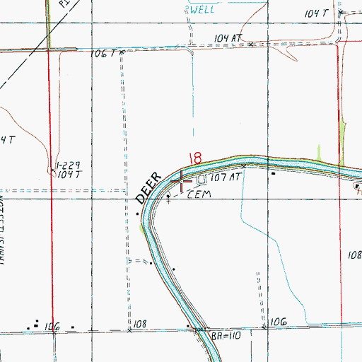 Topographic Map of Golden Link Cemetery, MS