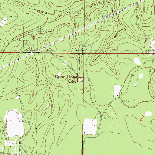 Topographic Map of Good Hope Cemetery, MS