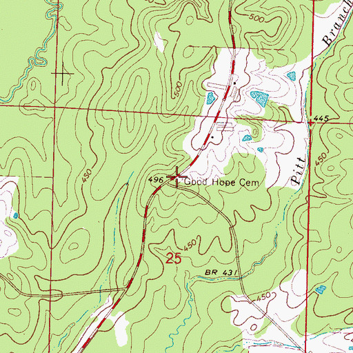 Topographic Map of Good Hope Cemetery, MS