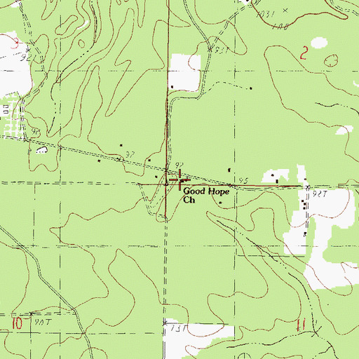 Topographic Map of Good Hope Church, MS