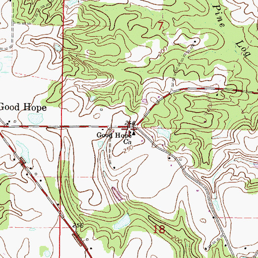 Topographic Map of Good Hope Church, MS