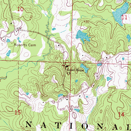 Topographic Map of Good Hope Church, MS