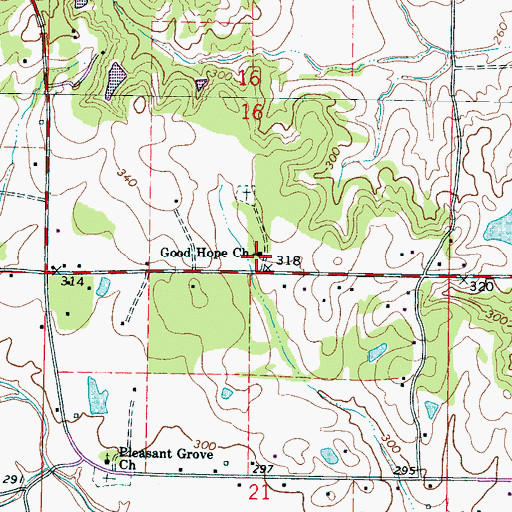 Topographic Map of Good Hope Church, MS