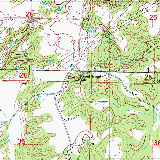 Topographic Map of Good Hope Church, MS
