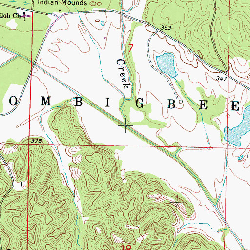 Topographic Map of Goodford Creek, MS