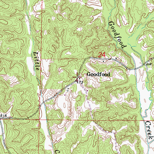 Topographic Map of Goodford, MS