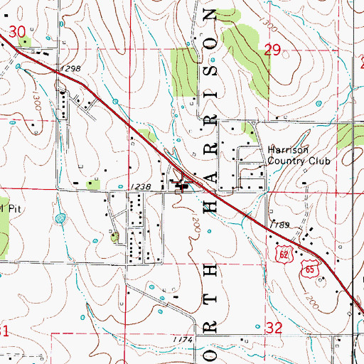 Topographic Map of Younes Shopping Center, AR