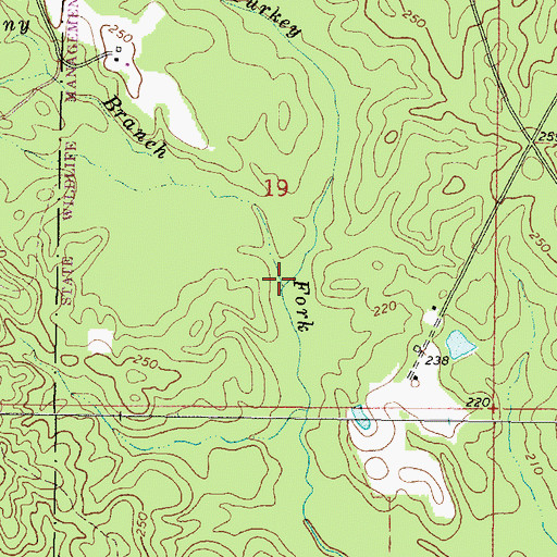 Topographic Map of Granny Branch, MS
