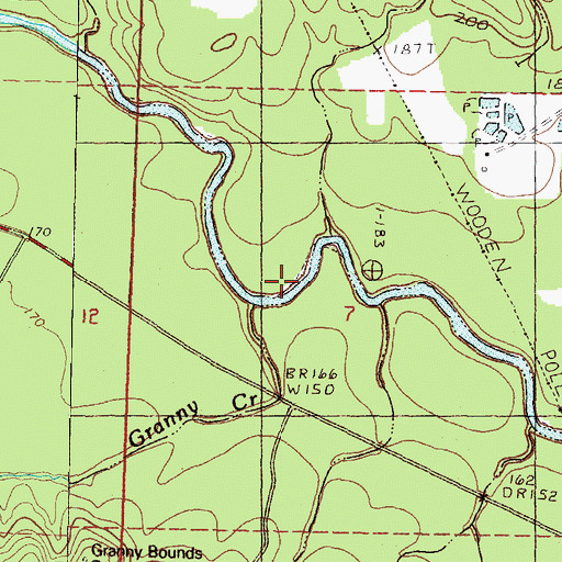 Topographic Map of Granny Creek, MS