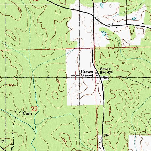 Topographic Map of Graves Chapel, MS