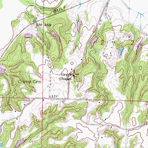 Topographic Map of Grays Chapel, MS
