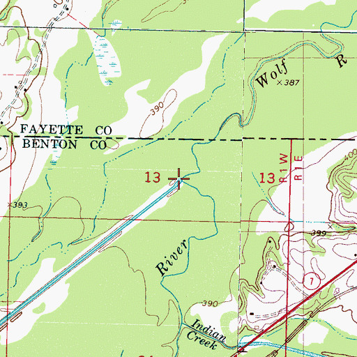 Topographic Map of Grays Creek, MS