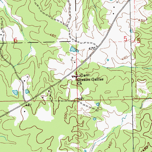 Topographic Map of Greater Galilee Church, MS