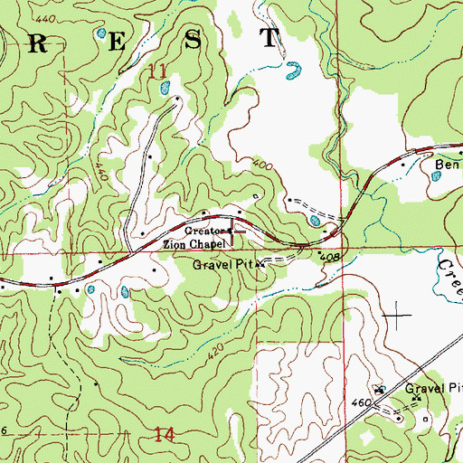 Topographic Map of Greater Zion Chapel, MS
