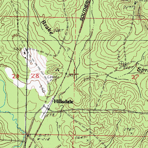Topographic Map of Green Brake, MS