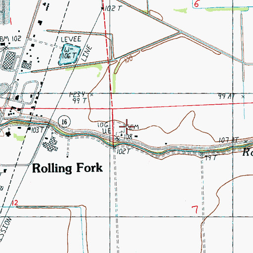 Topographic Map of Green Chapel, MS