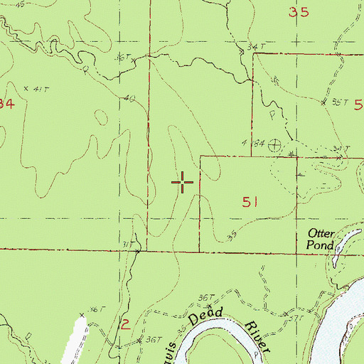 Topographic Map of Green Creek, MS