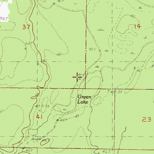 Topographic Map of Green Lake, MS