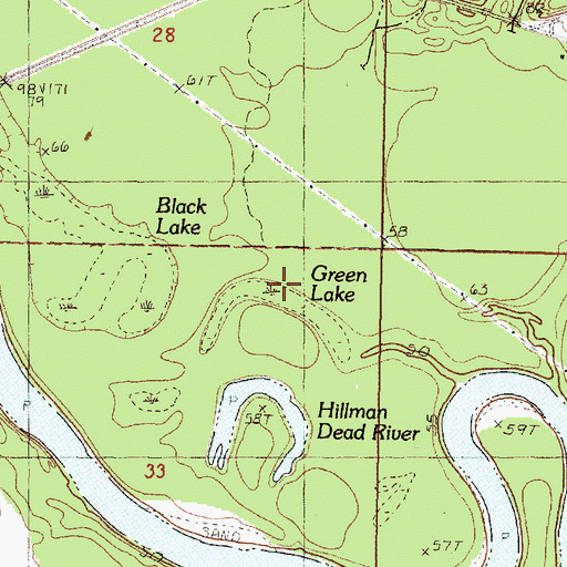 Topographic Map of Green Lake, MS