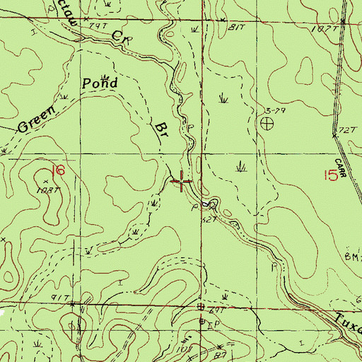 Topographic Map of Green Pond Branch, MS