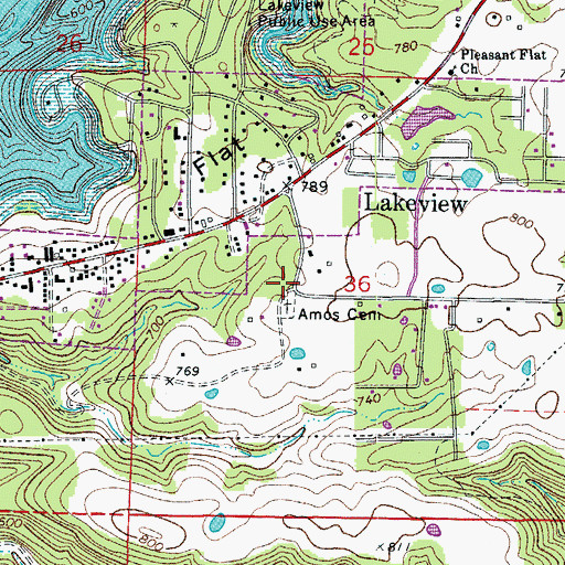 Topographic Map of Amos School (historical), AR