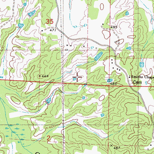 Topographic Map of Greenville School, MS