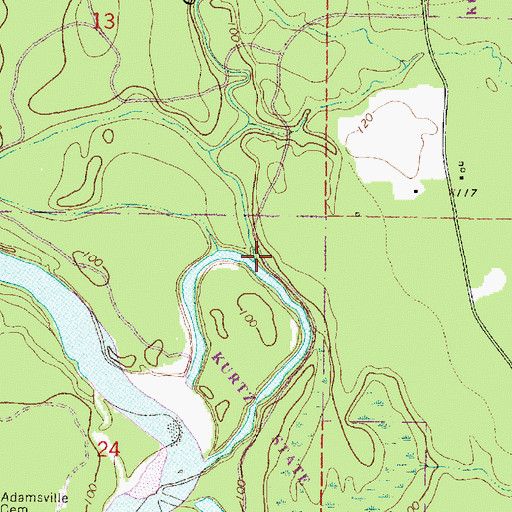 Topographic Map of Griffin Creek, MS