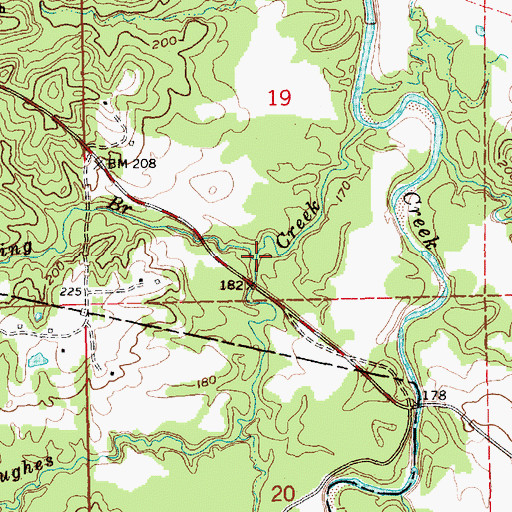 Topographic Map of Griffing Branch, MS