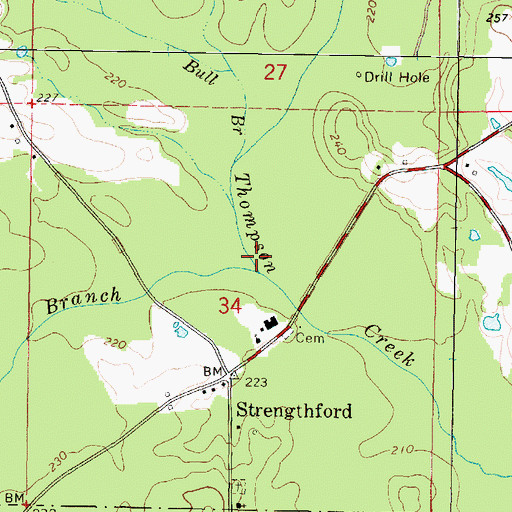 Topographic Map of Gully Branch, MS