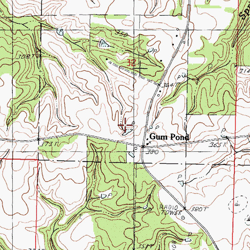 Topographic Map of Gum Pond, MS