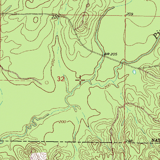 Topographic Map of Gunstock Branch, MS