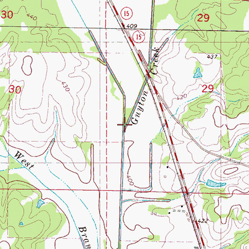 Topographic Map of Guyton Creek, MS