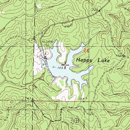 Topographic Map of Happy Lake, MS