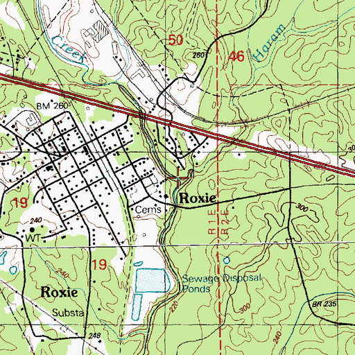 Topographic Map of Haram Branch, MS