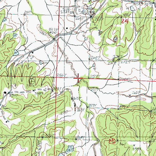Topographic Map of Harper Creek, MS