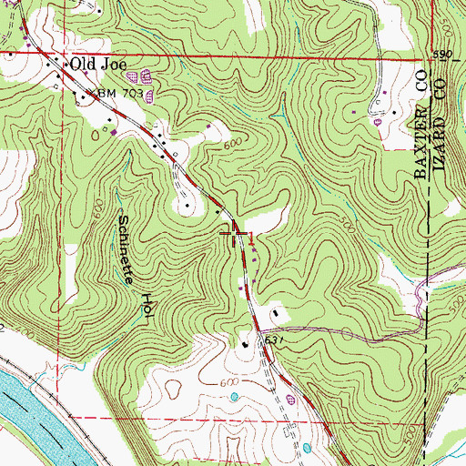Topographic Map of Berry (historical), AR
