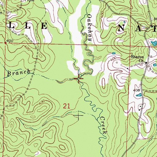 Topographic Map of Harrison Branch, MS
