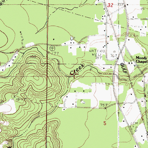 Topographic Map of Harverson Mill Creek, MS