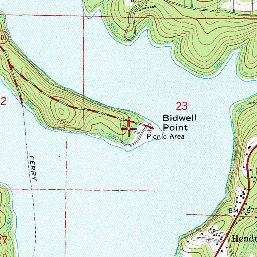 Topographic Map of Bidwell Point Use Area, AR