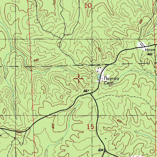Topographic Map of Haynes Cemetery, MS
