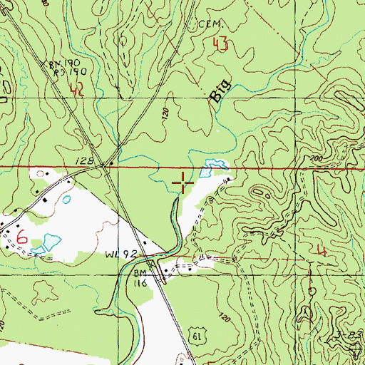 Topographic Map of Hazlit Creek, MS