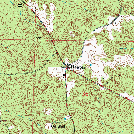 Topographic Map of Heater, MS