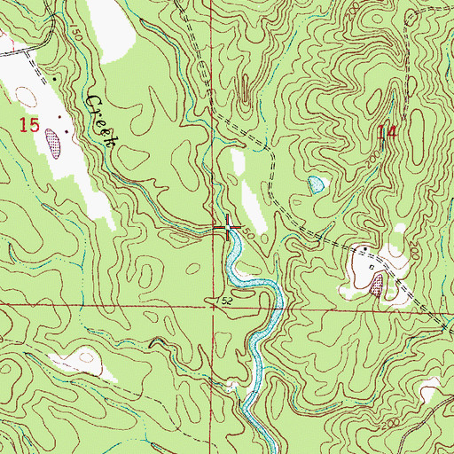 Topographic Map of Hell Hole Creek, MS
